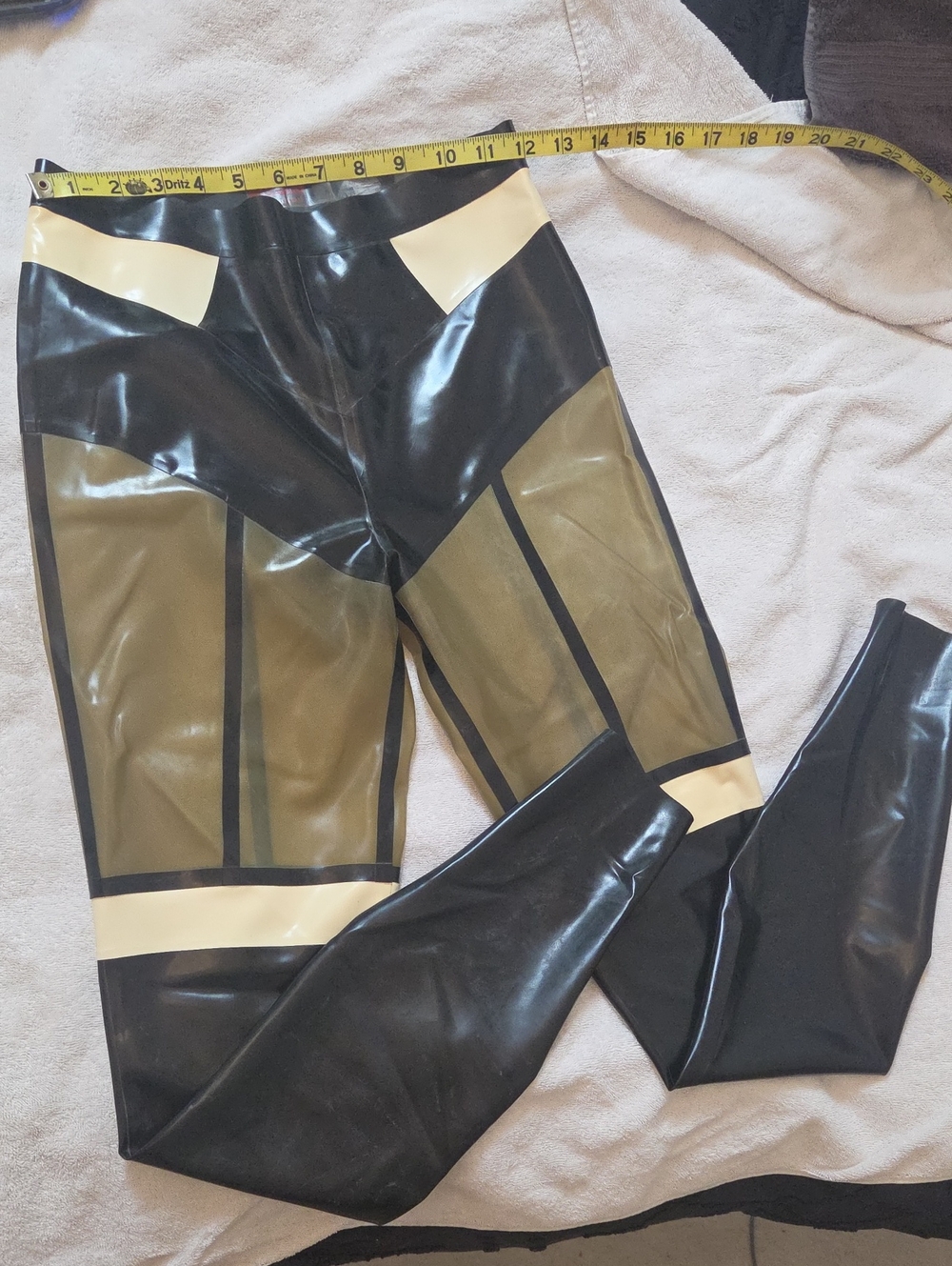 Latex Leggings Berlin Blackstyle - Black And Trans Smoke - Size S